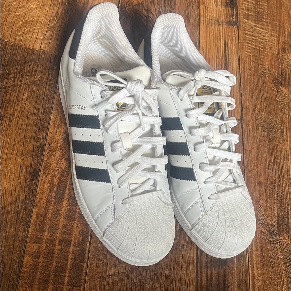 Adidas White and Black Superstar Shoes Shell Toes Adidas